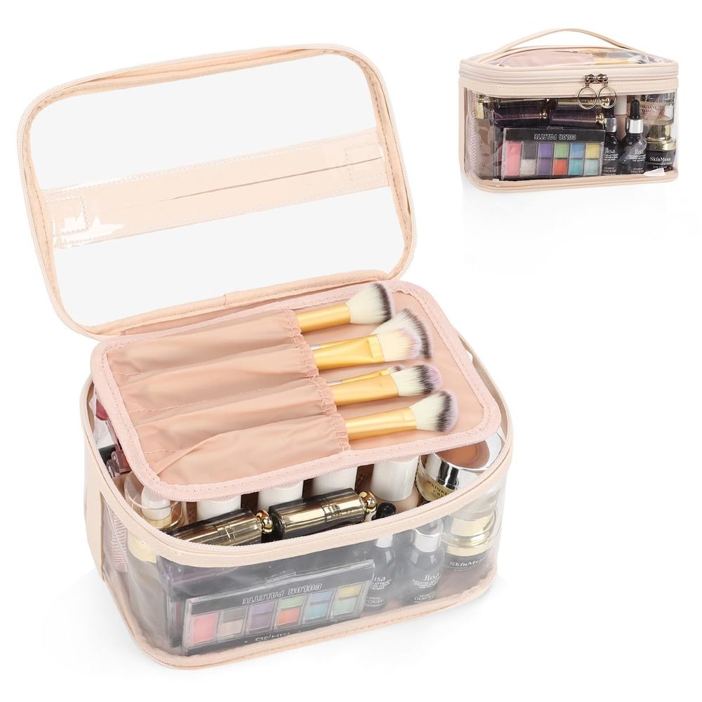 Makeup Bag, Clear Makeup Organizer Bag Portable Cosmetic Bag, Cute Transparent🤩
